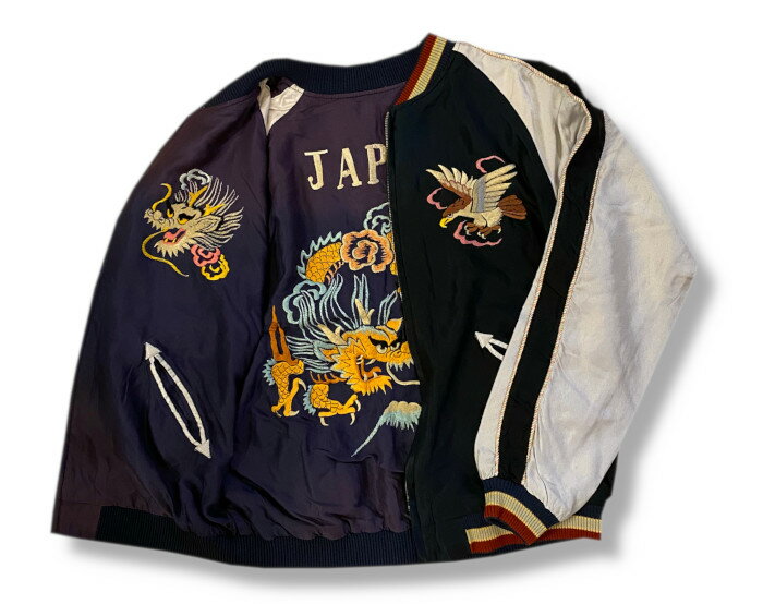 楽天ぷいぷいあろはTT15393-119 / Early 1950s Style Acetate Souvenir Jacket “EAGLE” × “DRAGON” （AGING MODEL）