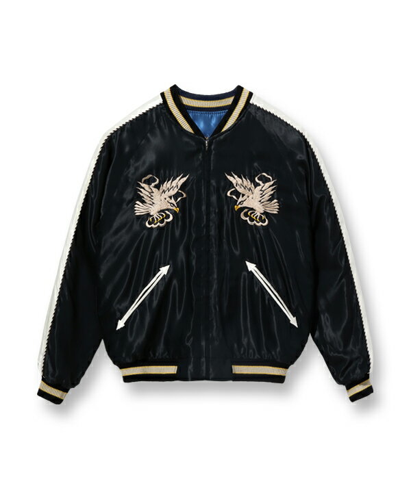 TT15491-119 / Mid 1950s Style Acetate Souvenir Jacket “WHITE EAGLE” × “GOLD DRAGON”