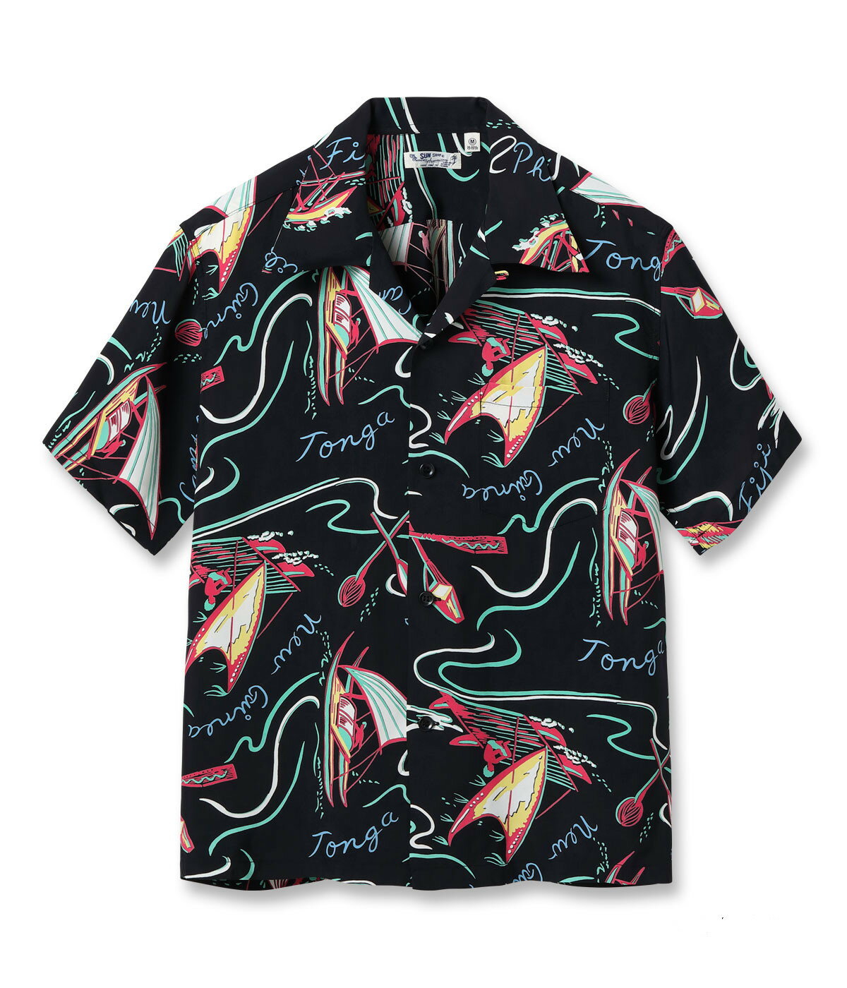 SS39215 / RAYON HAWAIIAN SHIRT “SOUTH SEA OUTRIGGER”