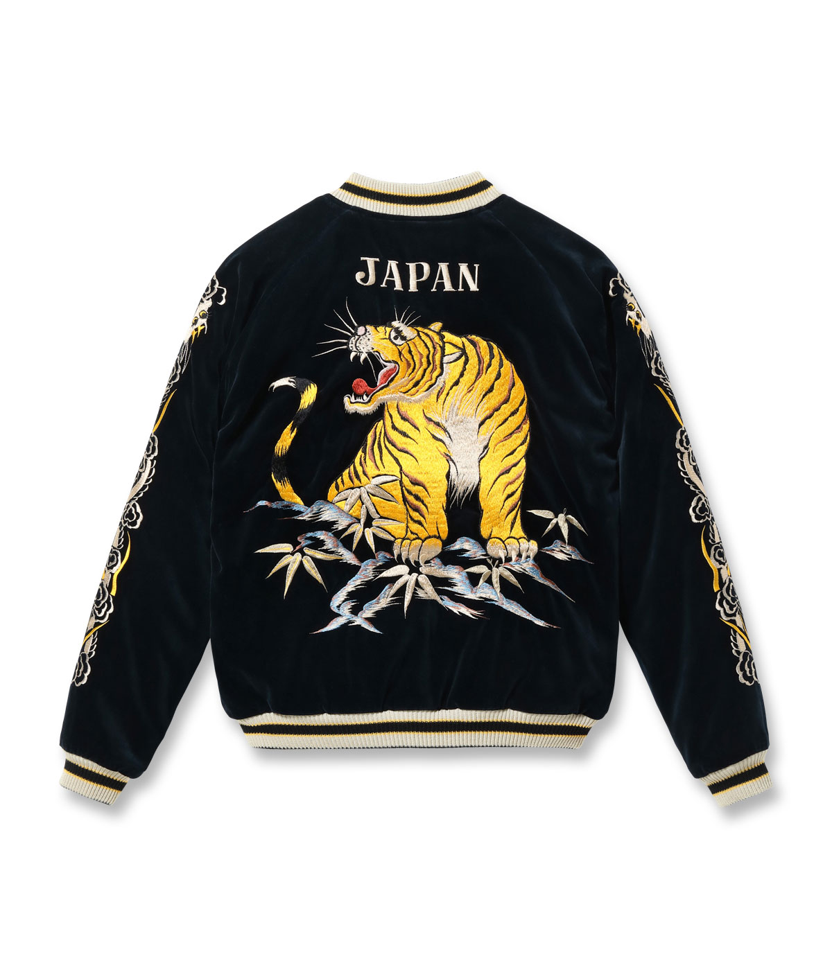 楽天ぷいぷいあろはTT15792-128 / Mid 1950s Style Velveteen Souvenir Jacket “ROARING TIGER” × “JAPAN MAP”