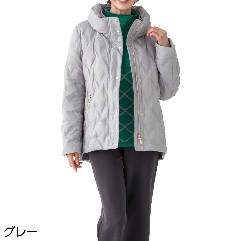 【送料無料】シームレスダウンジャケット(婦人) M・L モカ・グレー 秋冬 プレゼント ギフト 誕生 ...