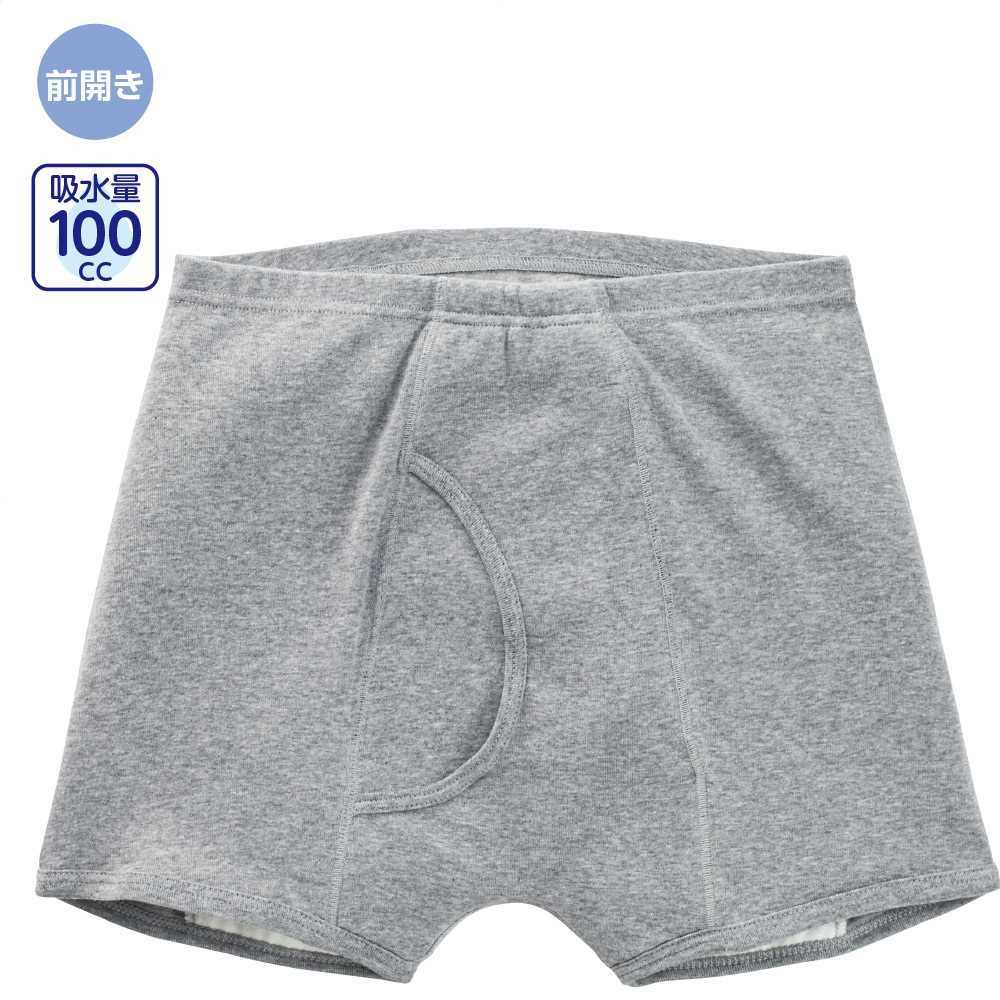 【送料無料】安心快適ニットトランクス(紳士) M・L・LL グレー 秋冬 介護衣料 施設 病院 プレゼント ギフト 誕生日 父の日 敬老の日 還暦祝い メンズ