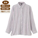 【送料無料】【全4色/2サイズ展開】ストライプ柄楊柳シャツブラウス(婦人) M・L ベージュ・パープル・ピンク・グレー 春夏 プレゼント ギフト 誕生日 母の日...