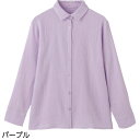 【送料無料】【全4色展開】綿ガーゼブラウス(婦人) M〜L パープル・グリーン・イエロー・オレンジ 春夏 プレゼント ギフト 誕生日 母の日 敬老の日 還暦祝い...