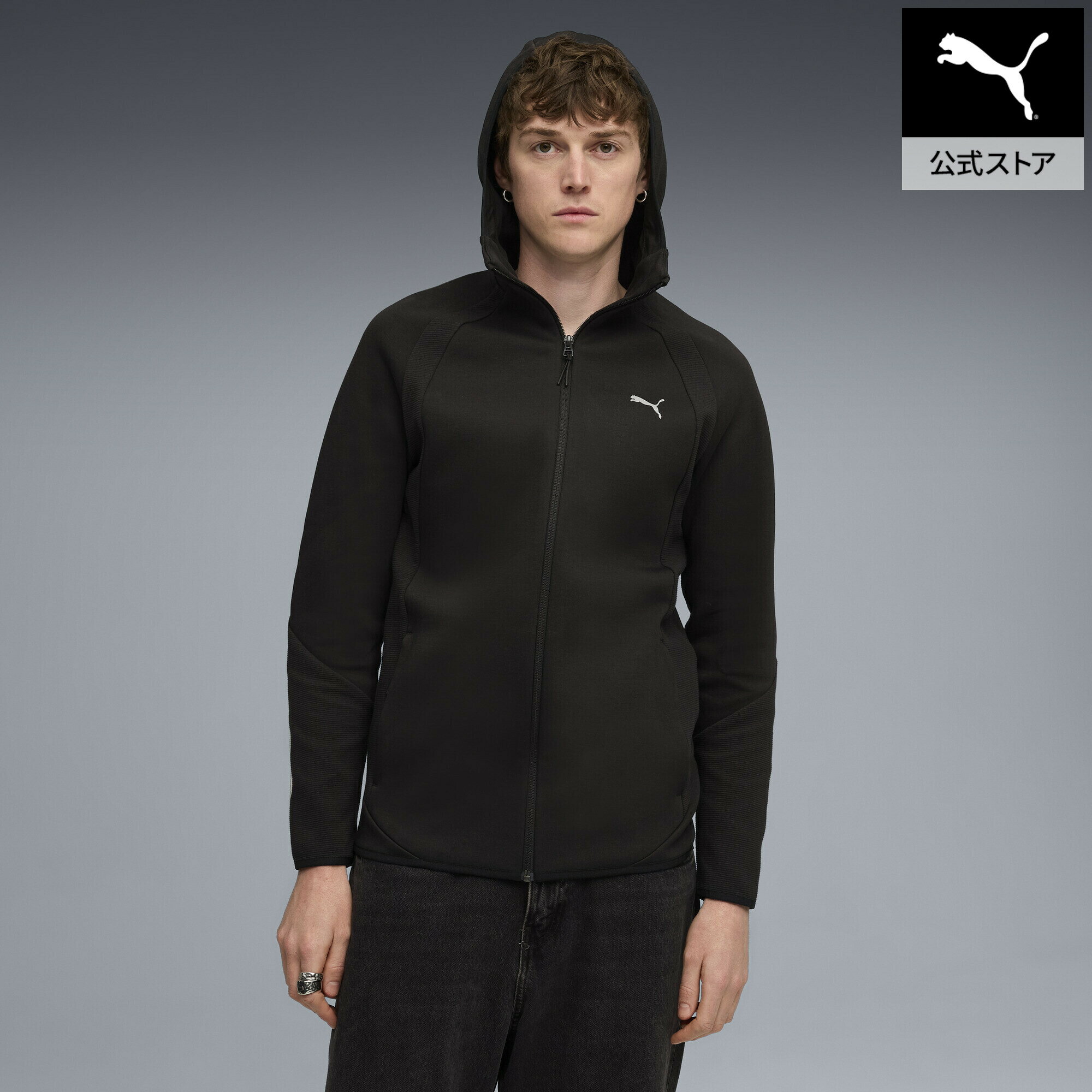 乐天商城 - 『ポイント20倍 4/24 0:00〜4/25 01:59』【公式】 プーマ PUMA メンズ エヴォストライプ フルジップ フーディ