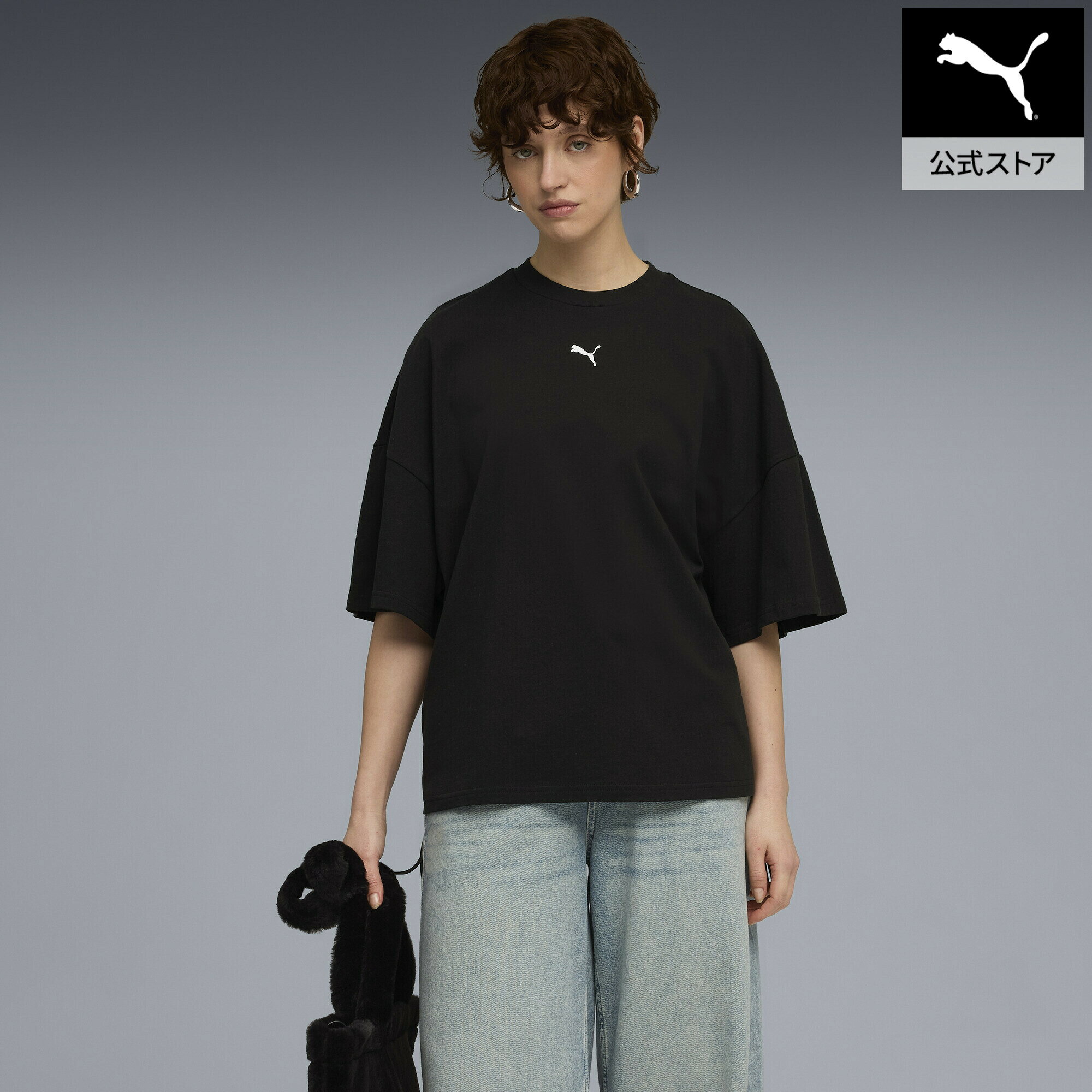 乐天商城 - 『ポイント10倍 4/24 0:00〜4/27 09:59』【公式】 プーマ PUMA ウィメンズ デア トゥ オーバーサイズド ルーシュド 半袖 Tシャツ レディース