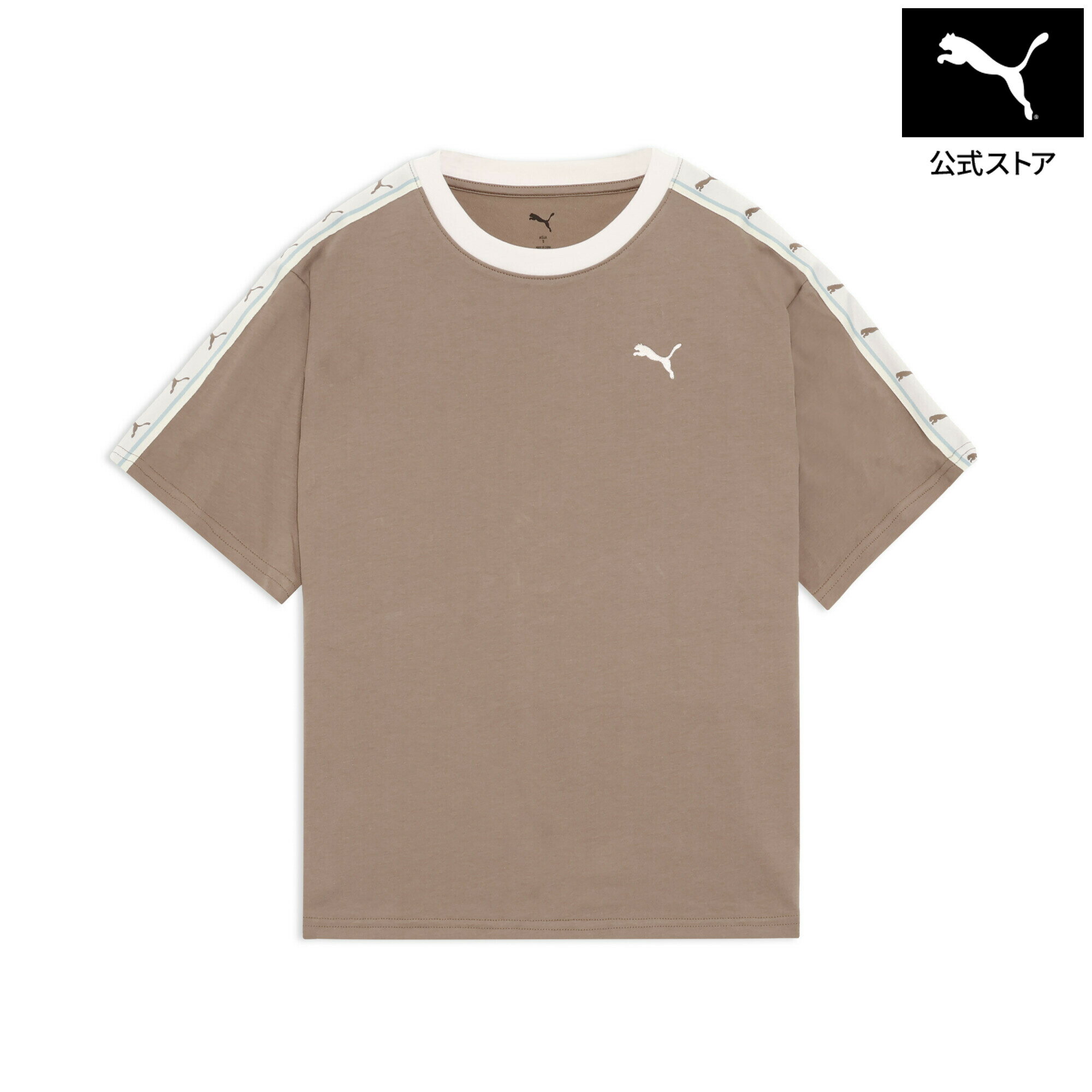 Rakuten - 『ポイント20倍 6/25 0:00〜6/26 1:59』【公式】 PUMA プーマ ウィメンズ ESS エレベテッド MX テープ 半袖 Tシャツ レディース