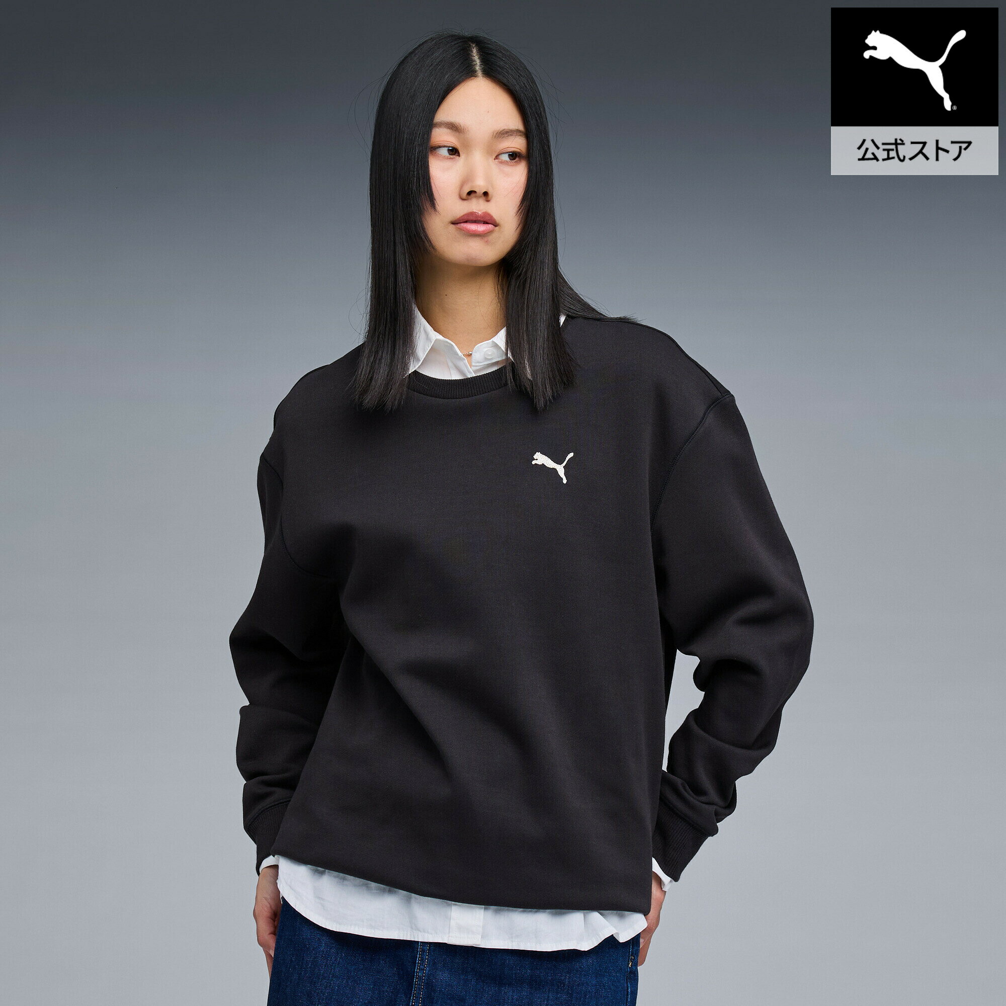 乐天商城 - 【公式】 PUMA プーマ ユニセックス クルースウェット エンブロイダリー キャット CREW SWEAT EMBROIDERY CAT ユニセックス