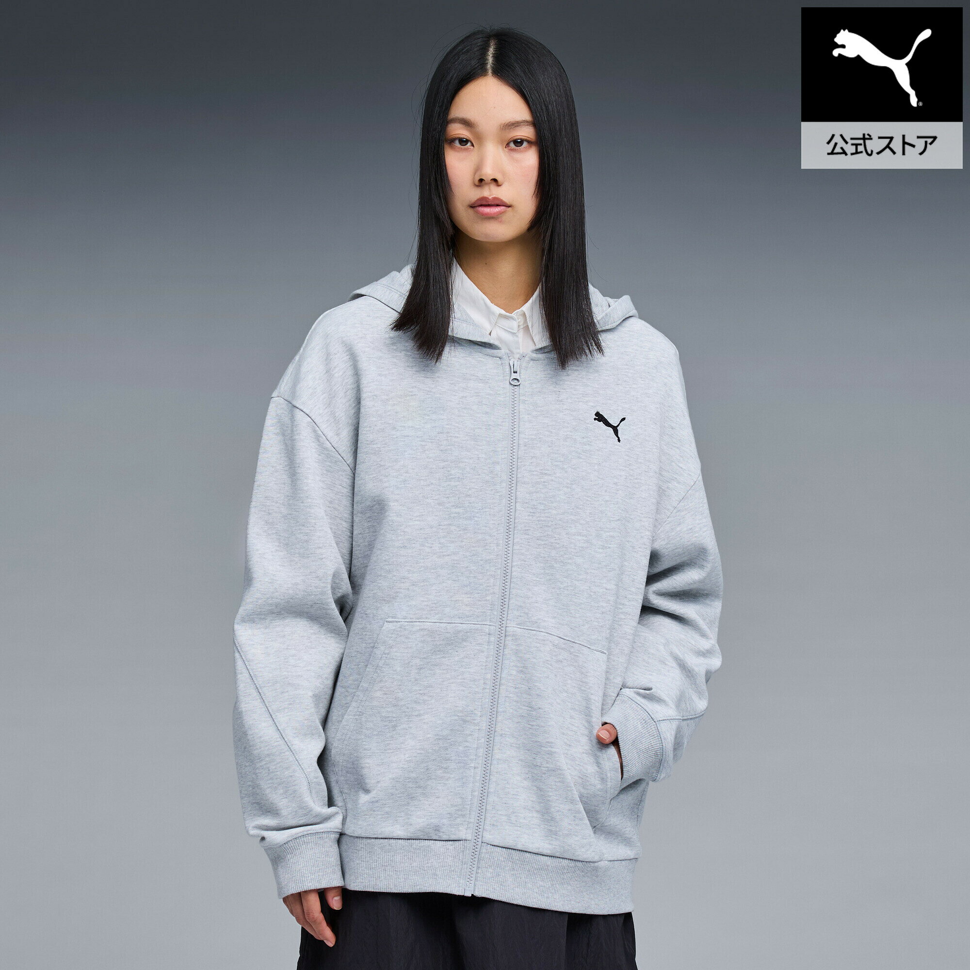 乐天商城 - 【公式】 プーマ PUMA ユニセックス ジップ パーカー エンブロイダリー キャット ZIP PARKA EMBROIDERY CAT メンズ レディース