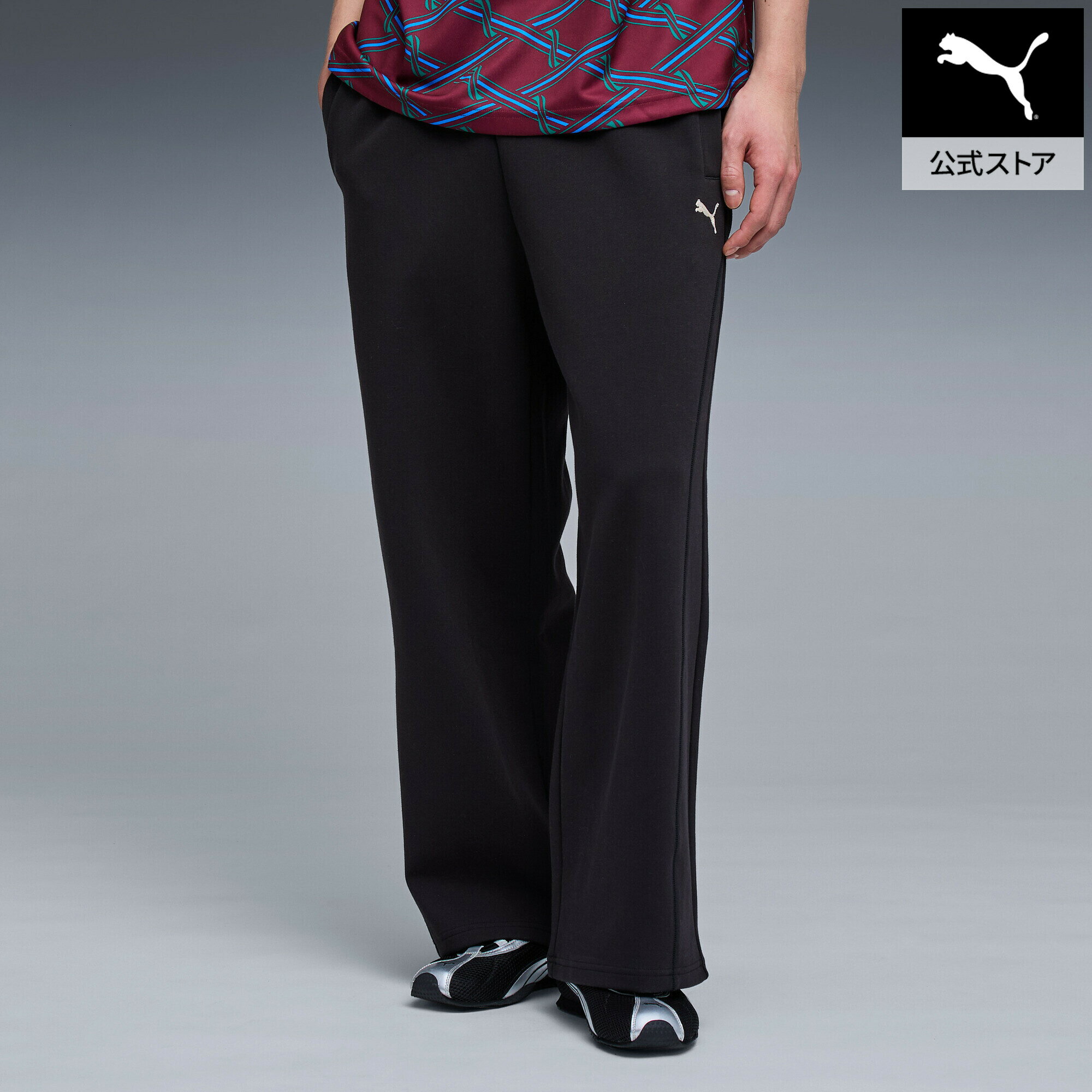 Rakuten - 【公式】 プーマ PUMA ユニセックス ワイド ストレート スウェットパンツ エンブロイダリー キャット CREW SWEAT EMBROIDERY PANTS メンズ レディース