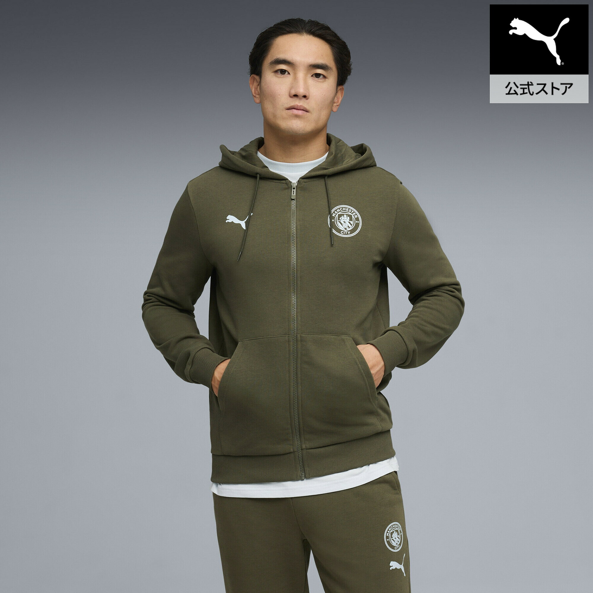 乐天商城 - 『ポイント20倍 4/29 0:00〜5/6 23:59』【公式】 PUMA プーマ メンズ マンチェスターシティ FC フットボールカルチャー フーディ MCFC ftblCulture Hded Swt Jk メンズ