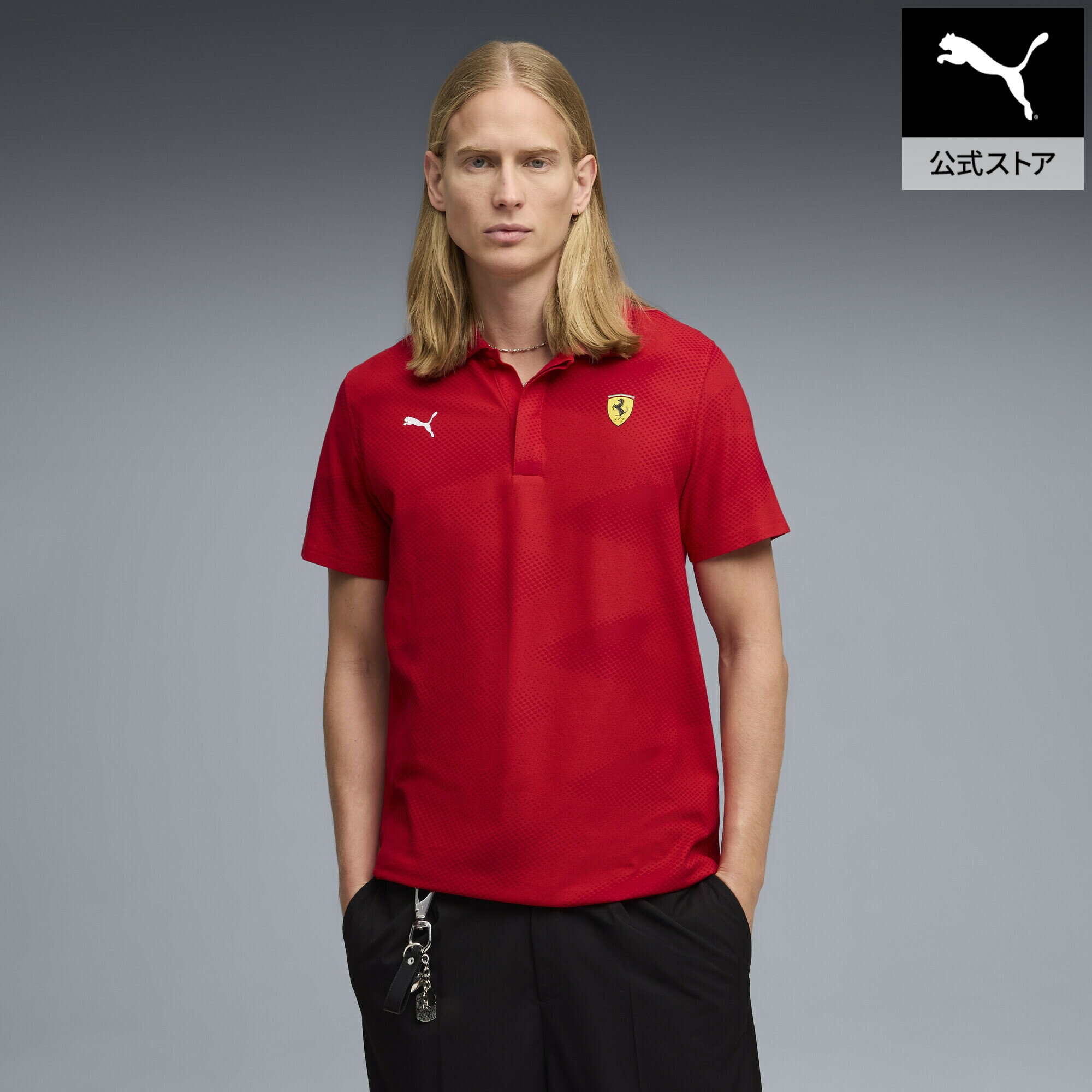 乐天商城 - 『ポイント20倍 4/29 0:00〜5/6 23:59』【公式】 PUMA プーマ メンズ フェラーリ AOP プリント 半袖 ポロシャツ Ferrari AOP Print Polo メンズ