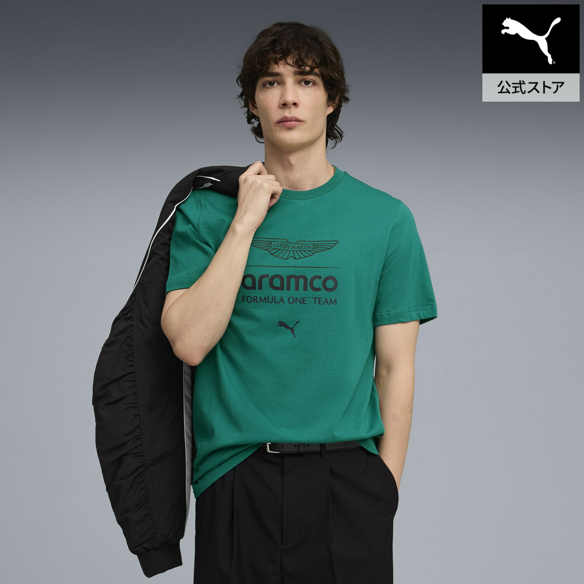 乐天商城 - 『ポイント20倍 4/29 0:00〜5/6 23:59』【公式】 プーマ PUMA メンズ x アストン マーティン アラムコ F1 チーム エッセンシャル ビッグロゴ 半袖 Tシャツ AMF1 Big Logo Tee