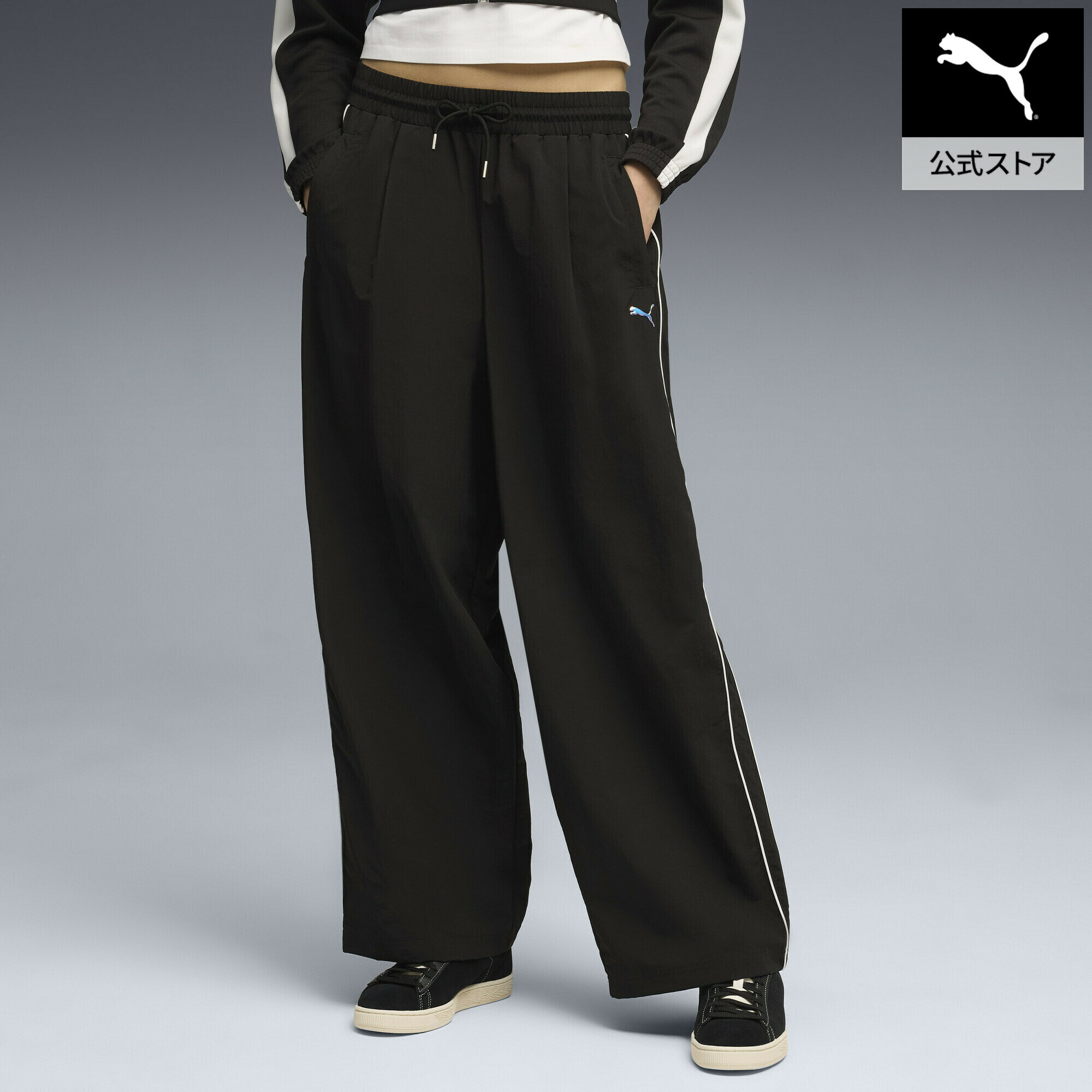 乐天商城 - 『ポイント20倍 4/24 0:00〜4/25 01:59』【公式】 PUMA プーマ ウィメンズ T7 パイピング リラックスド ウーブン トラックパンツ T7 Woven Track Pants op レディース