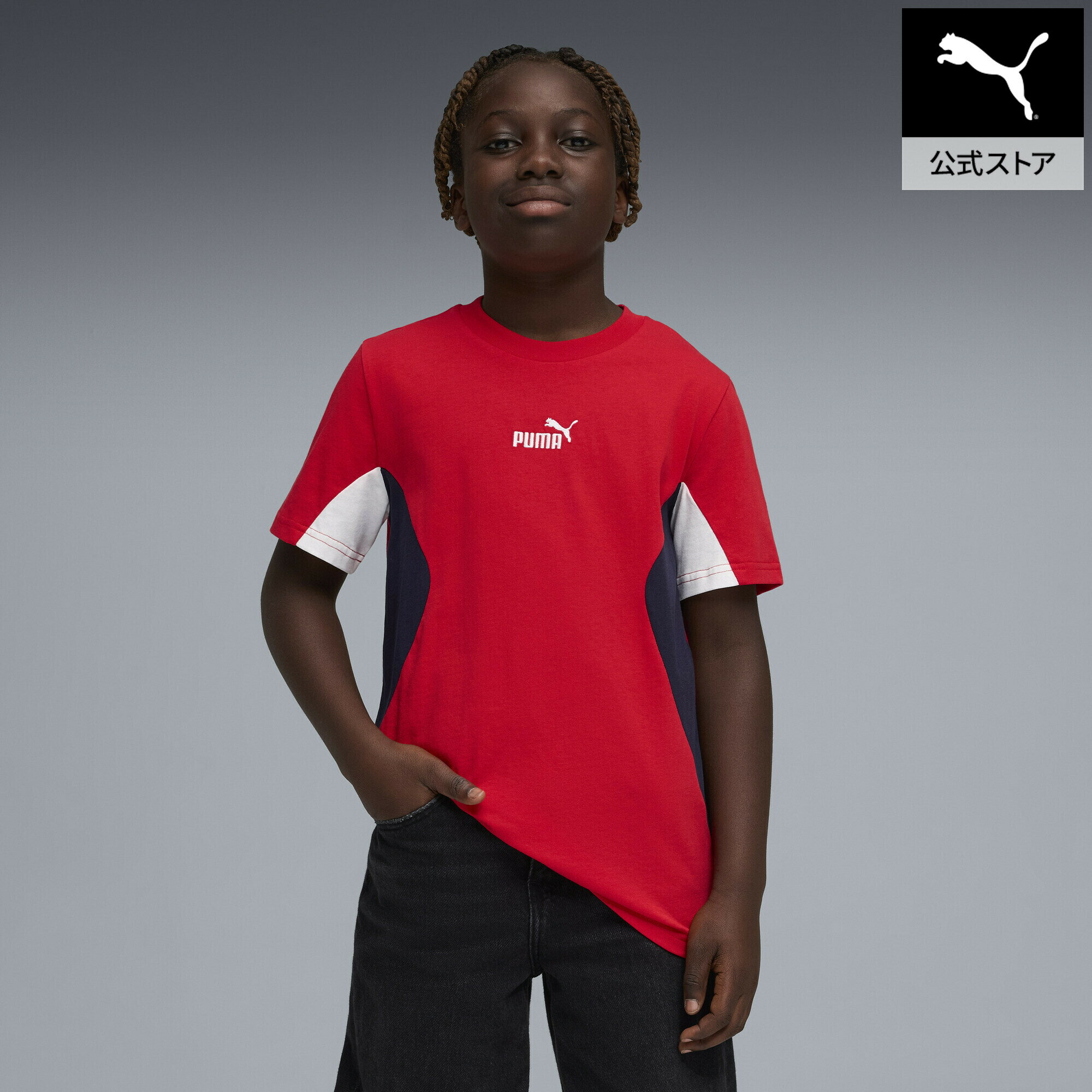 乐天商城 - 『ポイント10倍 4/24 0:00〜4/27 09:59』【公式】 PUMA プーマ ボーイズ ESS ブロック 半袖 Tシャツ B 120-160cm ESS BLOCK Tee キッズ