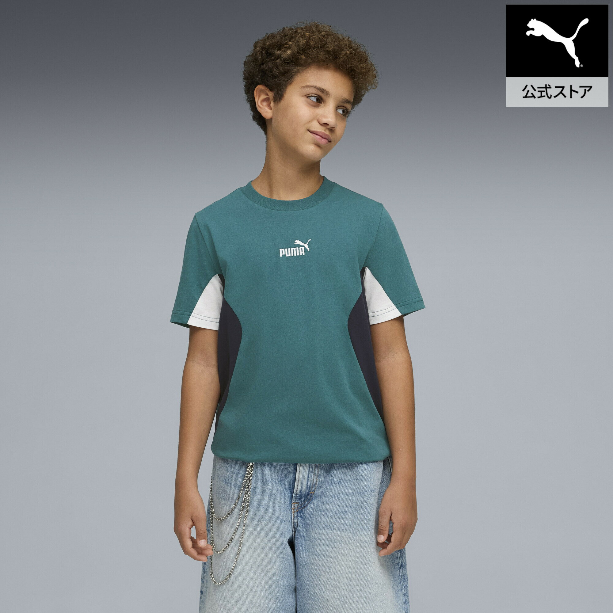 乐天商城 - 『ポイント20倍 4/29 0:00〜5/6 23:59』【公式】 PUMA プーマ ボーイズ ESS ブロック 半袖 Tシャツ B 120-160cm ESS BLOCK Tee キッズ