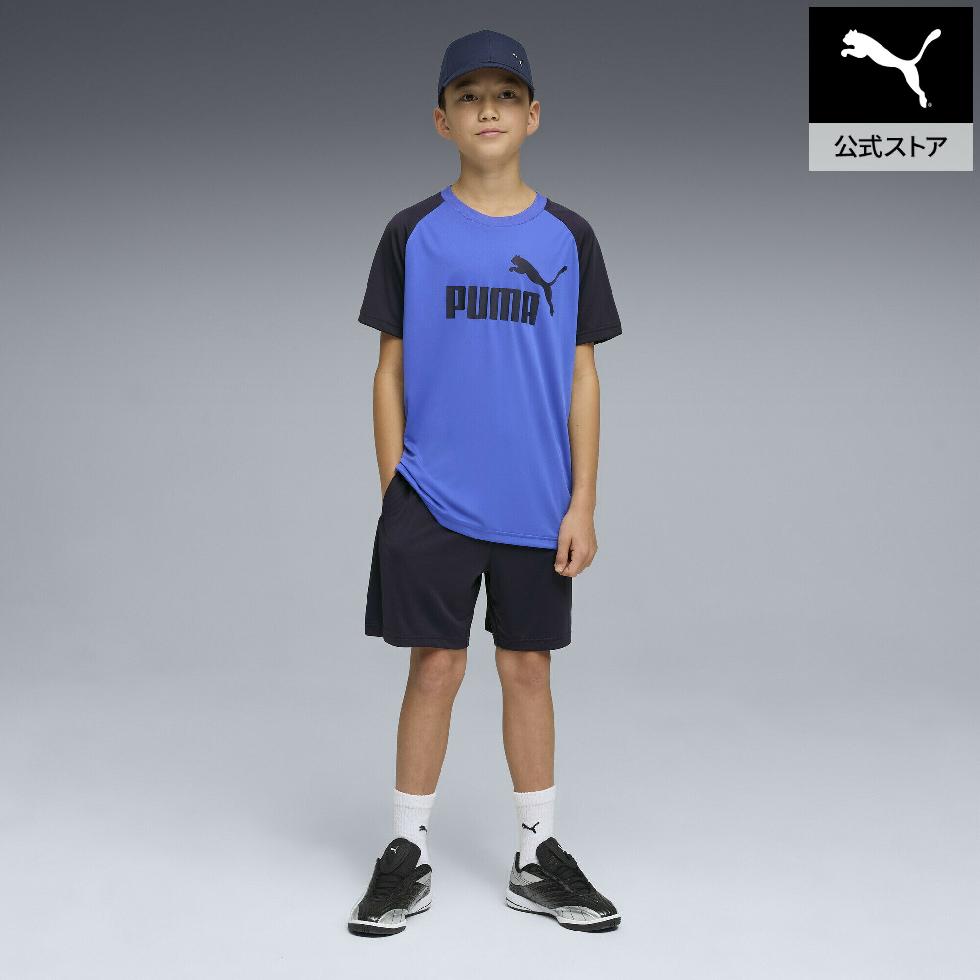乐天商城 - 『ポイント20倍 4/29 0:00〜5/6 23:59』【公式】 PUMA プーマ ボーイズ ESS NO. 1 ロゴ ポリ 半袖 Tシャツ & ショーツ 120-160cm ESS Poly Tee and Shorts Set キッズ