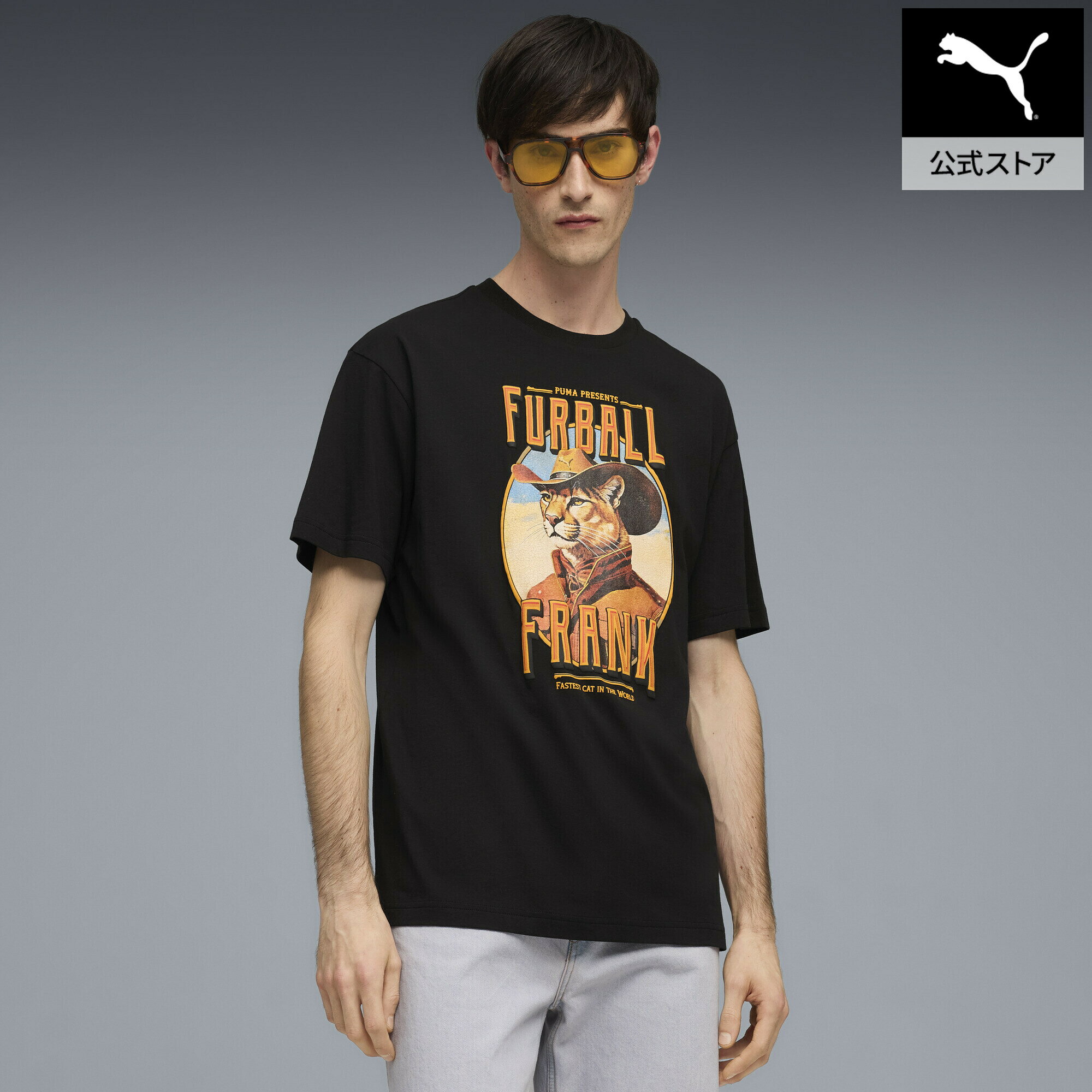 Rakuten - 『ポイント20倍 6/25 0:00〜6/26 1:59』【公式】 PUMA プーマ メンズ グラフィック キャット カウボーイ リラックスド 半袖 Tシャツ GRAPHIC Tee メンズ