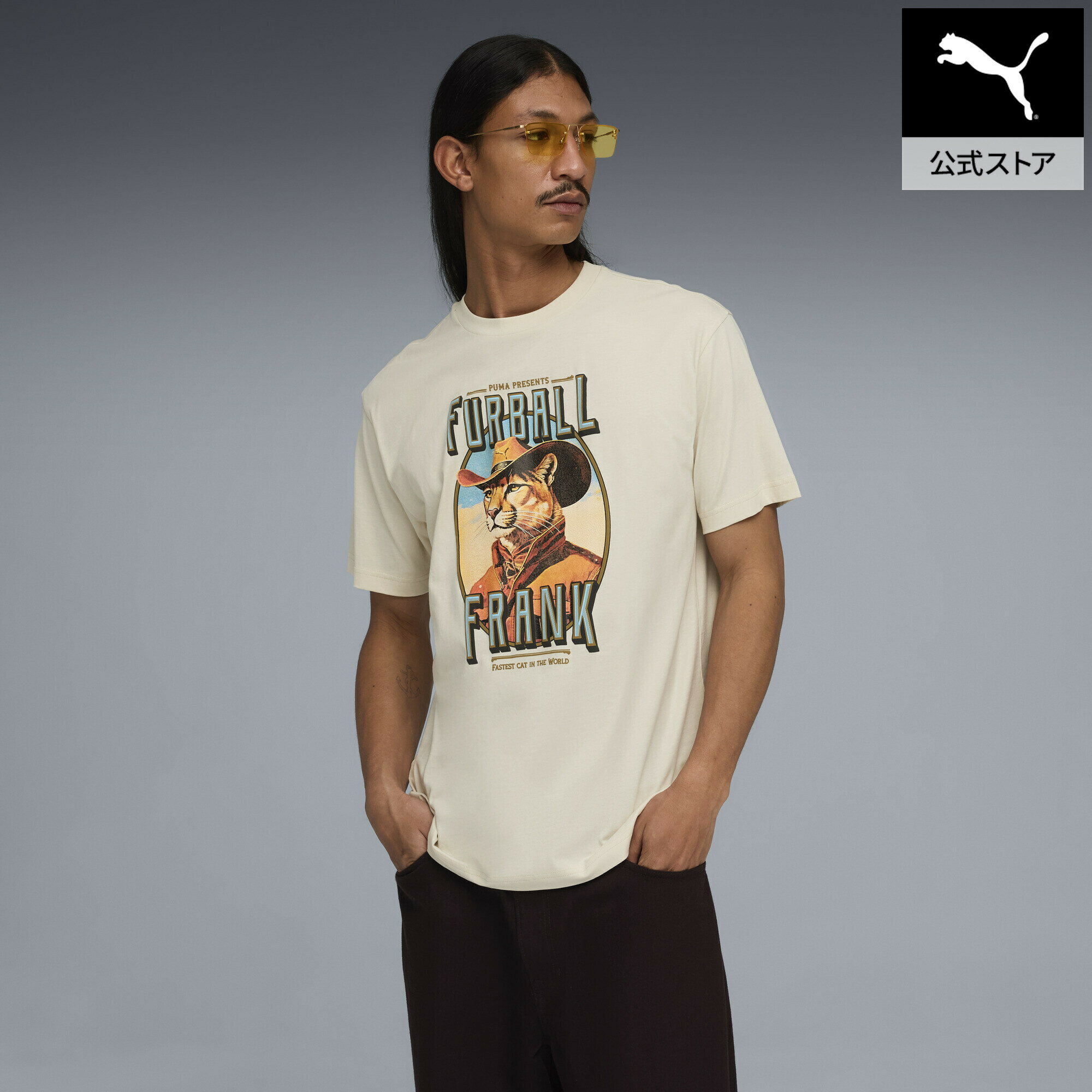 Rakuten - 【公式】 PUMA プーマ メンズ グラフィック キャット カウボーイ リラックスド 半袖 Tシャツ GRAPHIC Tee メンズ