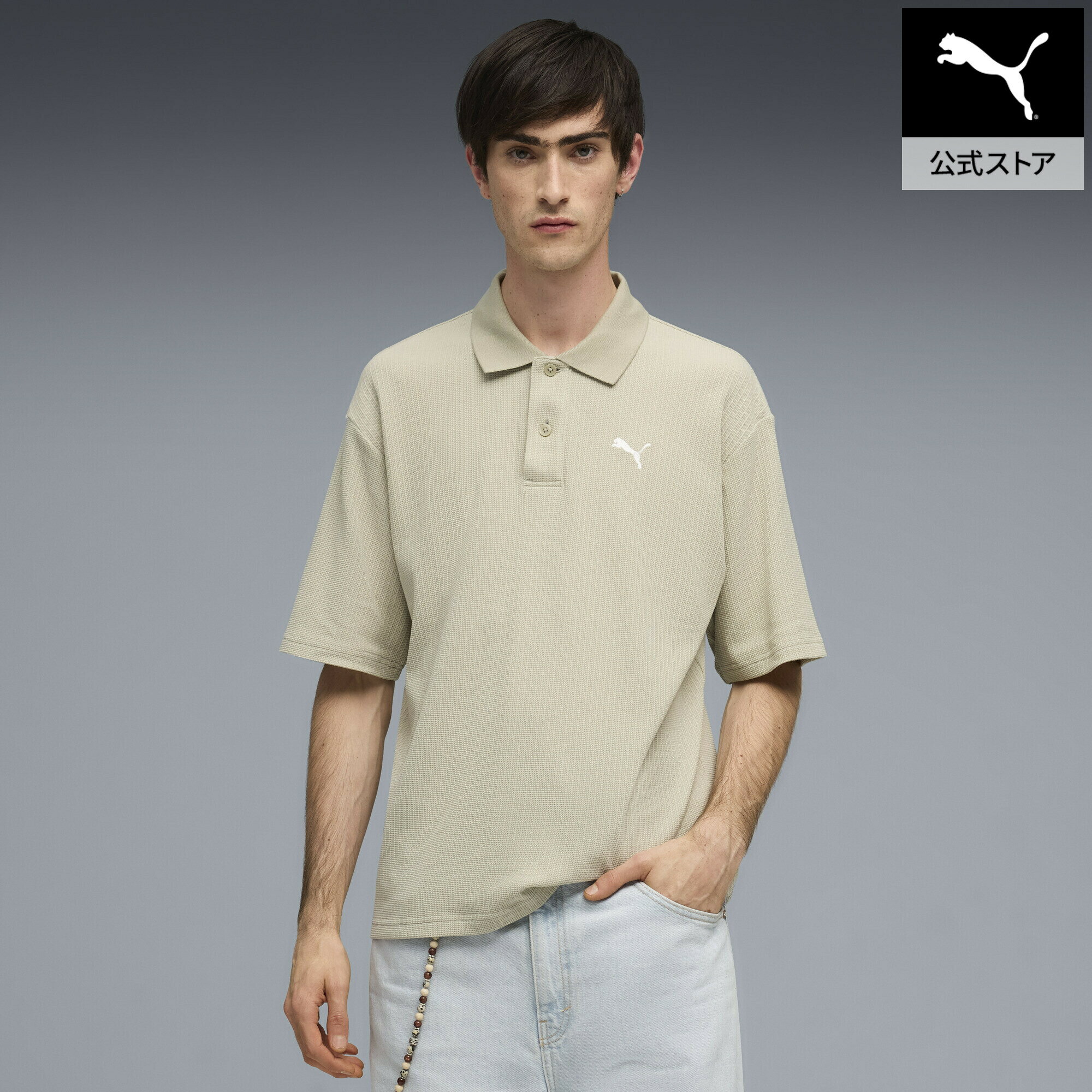 乐天商城 - 【公式】 PUMA プーマ メンズ ワードローブ ESS ボクシー ワッフル 半袖 ポロシャツ WARDROBE ESS Boxy Polo メンズ