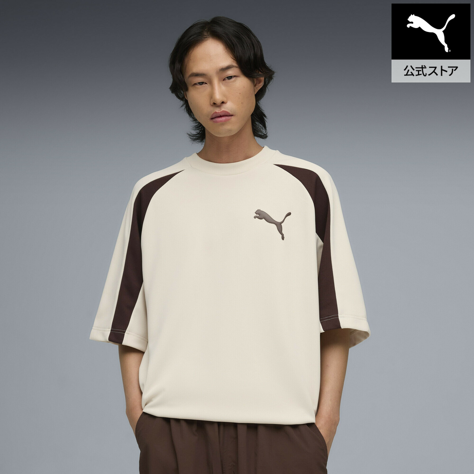 乐天商城 - 【公式】 PUMA プーマ メンズ T7 オーバーサイズド ピケ ビッグ キャット 半袖 Tシャツ T7 Oversized Tee メンズ