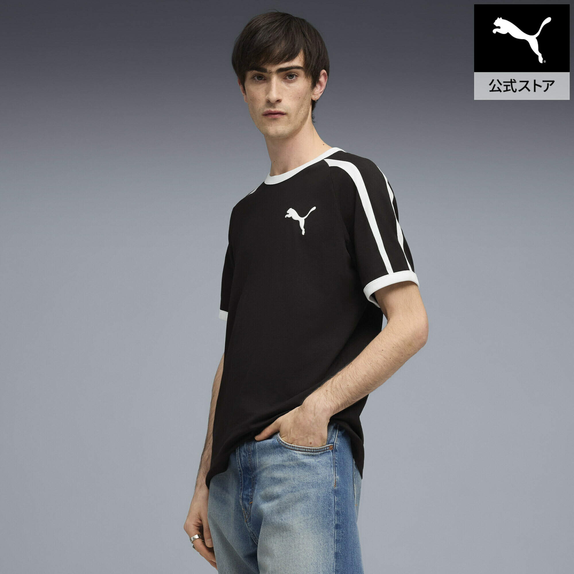 乐天商城 - 【公式】 PUMA プーマ メンズ T7 ビッグ キャット リンガー 半袖 Tシャツ T7 Ringer Tee メンズ