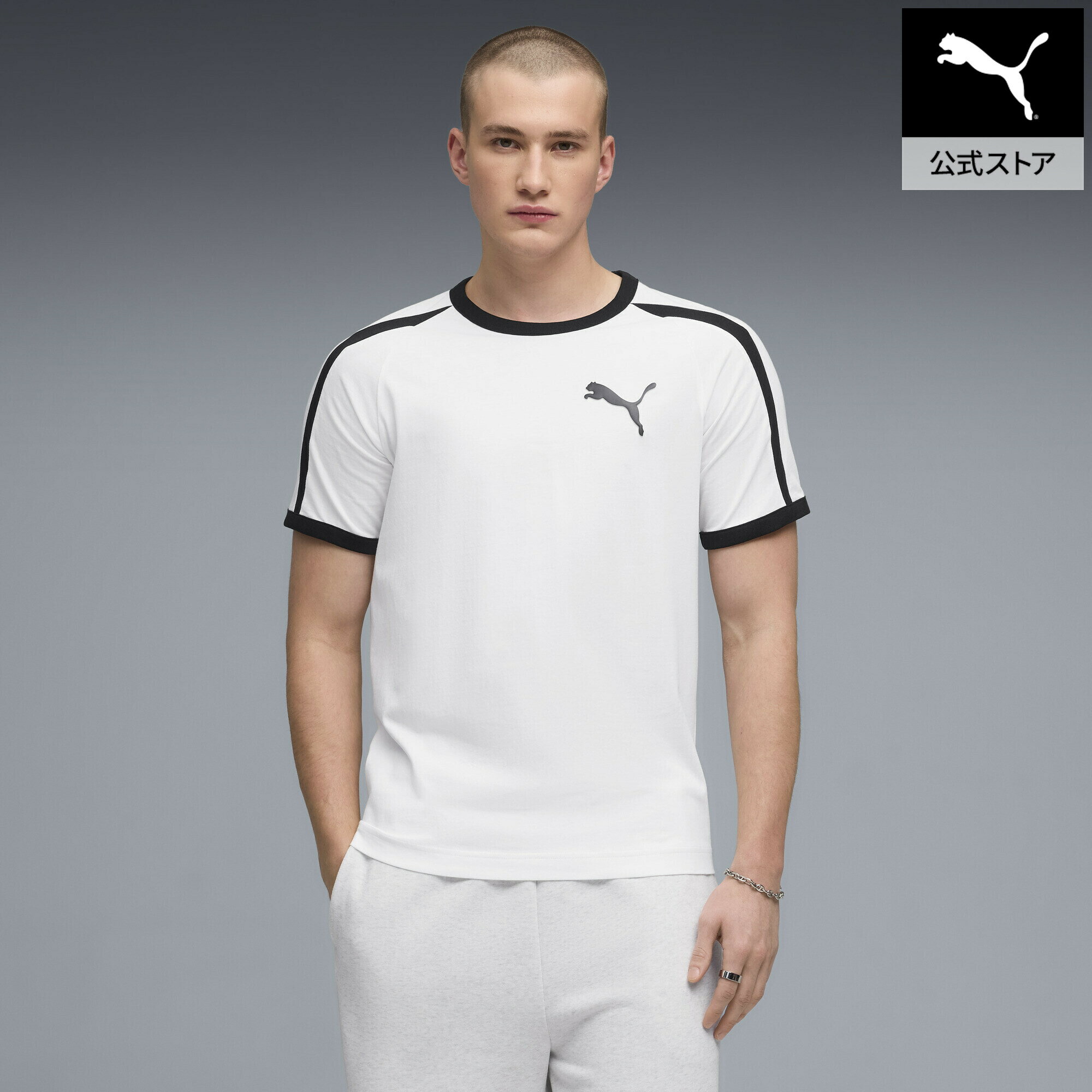 乐天商城 - 『ポイント20倍 4/29 0:00〜5/6 23:59』【公式】 PUMA プーマ メンズ T7 ビッグ キャット リンガー 半袖 Tシャツ T7 Ringer Tee メンズ