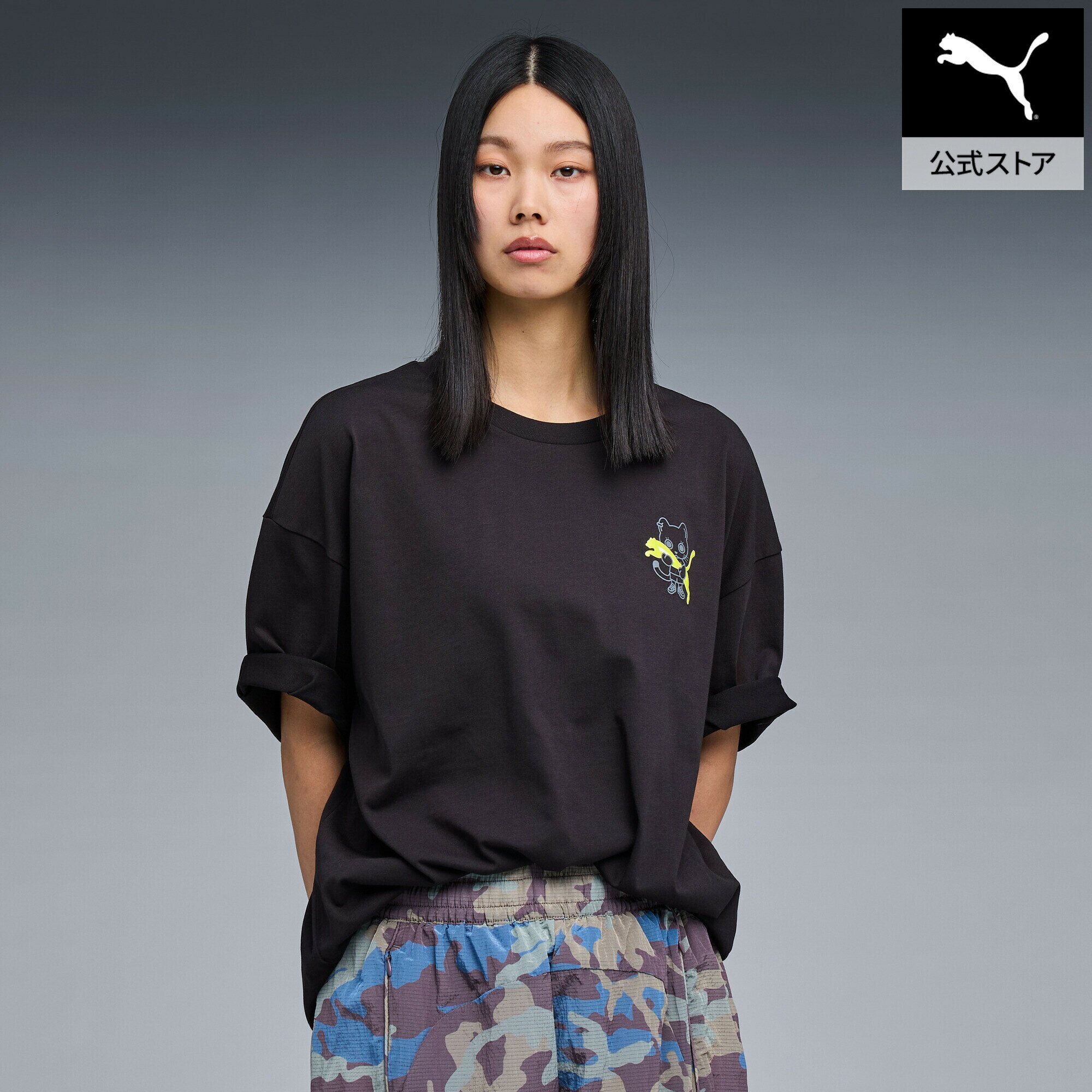 乐天商城 - 『ポイント20倍 4/29 0:00〜5/6 23:59』【公式】 PUMA プーマ ユニセックス NEKO-san ワンポイント MX 半袖 Tシャツ NEKO SAN ONE POINT SS TEE ユニセックス
