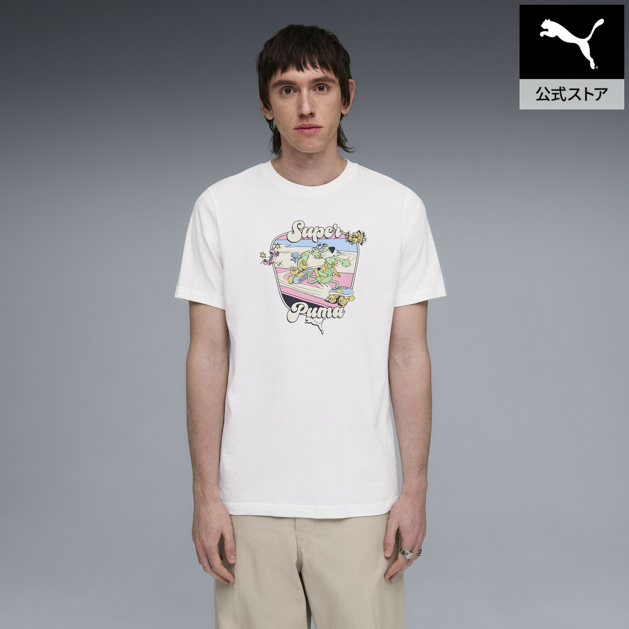 Rakuten - 【公式】 PUMA プーマ メンズ グラフィック スーパー プーマ スーベニア 半袖 Tシャツ GRAPHIC Tee メンズ