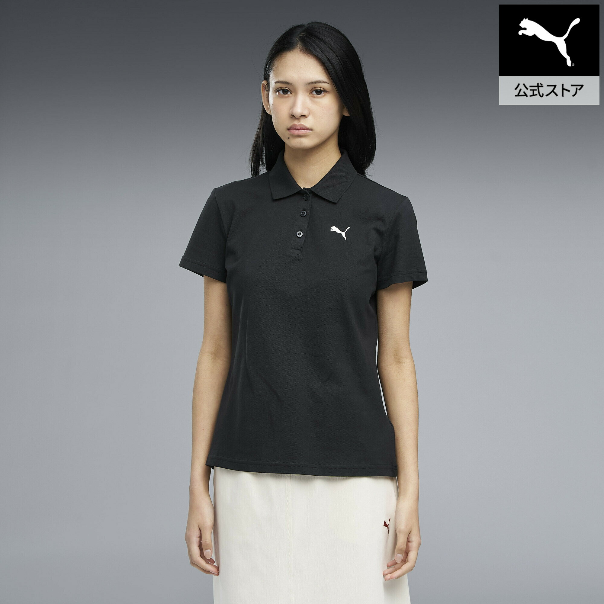 乐天商城 - 『ポイント20倍 4/29 0:00〜5/6 23:59』【公式】 PUMA プーマ ウィメンズ ESS プーマロゴ 半袖 ポロシャツ ESS Polo レディース