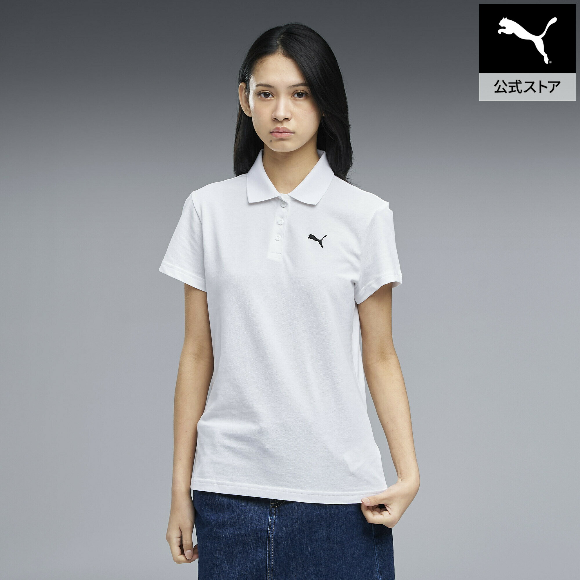 乐天商城 - 『ポイント10倍 4/24 0:00〜4/27 09:59』【公式】 PUMA プーマ ウィメンズ ESS プーマロゴ 半袖 ポロシャツ ESS Polo レディース