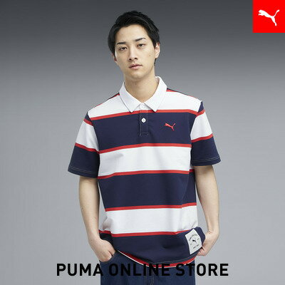 乐天商城 - 【公式】 PUMA プーマ メンズ ESS エレベーテッド MX 半袖 ラガー ポロシャツ MX HERITAGE SS BORDER POLO メンズ