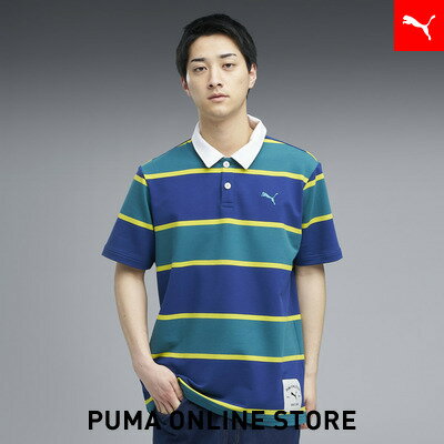 乐天商城 - 『ポイント20倍 4/29 0:00〜5/6 23:59』【公式】 PUMA プーマ メンズ ESS エレベーテッド MX 半袖 ラガー ポロシャツ MX HERITAGE SS BORDER POLO メンズ