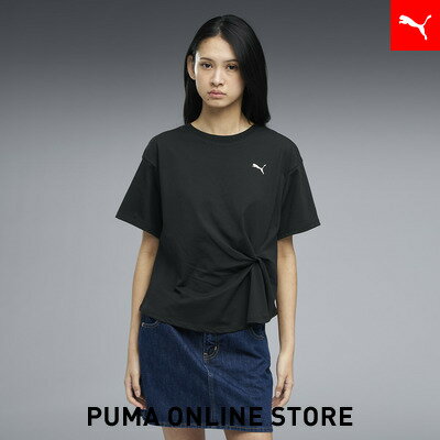 乐天商城 - 『ポイント20倍 4/29 0:00〜5/6 23:59』【公式】 PUMA プーマ ウィメンズ ESS エレベーテッド クール フロント ノット 半袖 Tシャツ SUMMER MIX TEE レディース