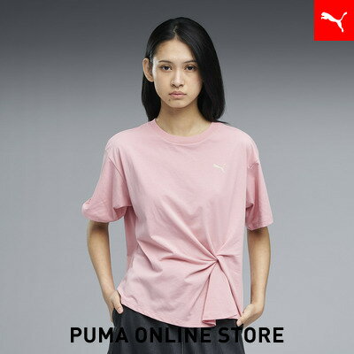 乐天商城 - 『ポイント20倍 4/29 0:00〜5/6 23:59』【公式】 PUMA プーマ ウィメンズ ESS エレベーテッド クール フロント ノット 半袖 Tシャツ SUMMER MIX TEE レディース