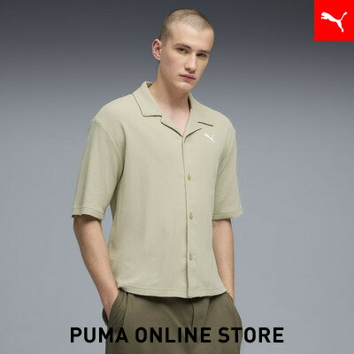 乐天商城 - 『ポイント10倍 4/24 0:00〜4/27 09:59』【公式】 PUMA プーマ メンズ ワードローブ ESS ワッフル ボクシー 半袖 シャツ WARDROBE ESS Shirt メンズ