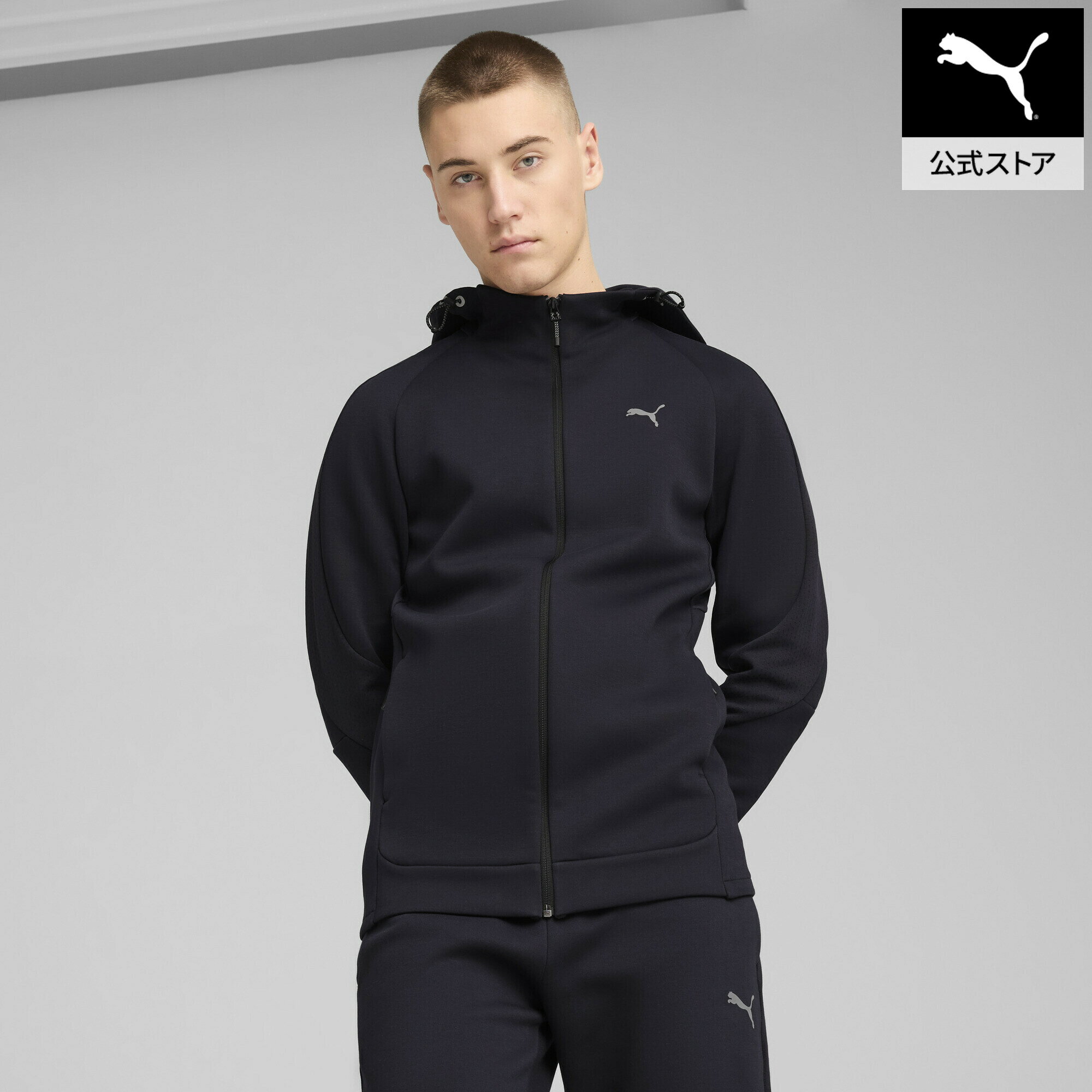 乐天商城 - 『ポイント20倍 4/29 0:00〜5/6 23:59』【公式】 PUMA プーマ メンズ エヴォストライプ フルジップ フーディー EVOSTRIPE Full-Zip Hoodie メンズ