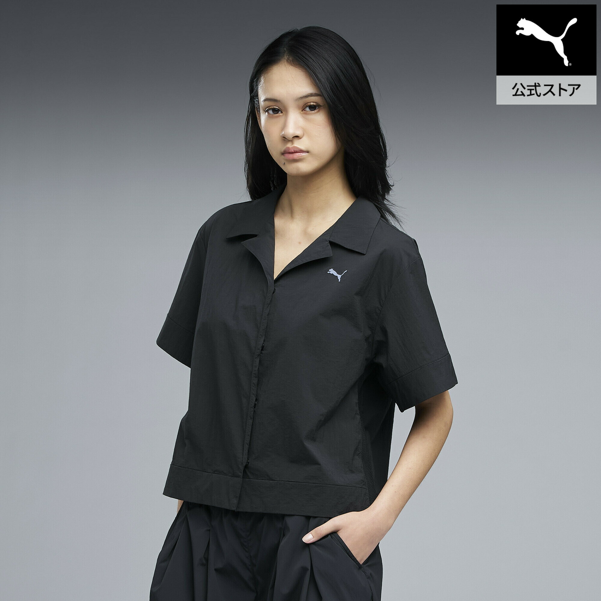 乐天商城 - 『ポイント20倍 4/29 0:00〜5/6 23:59』【公式】 PUMA プーマ ウィメンズ ESS エレベーテッド ウーブン 半袖 シャツ SUMMER SHEER SS SHIRT レディース