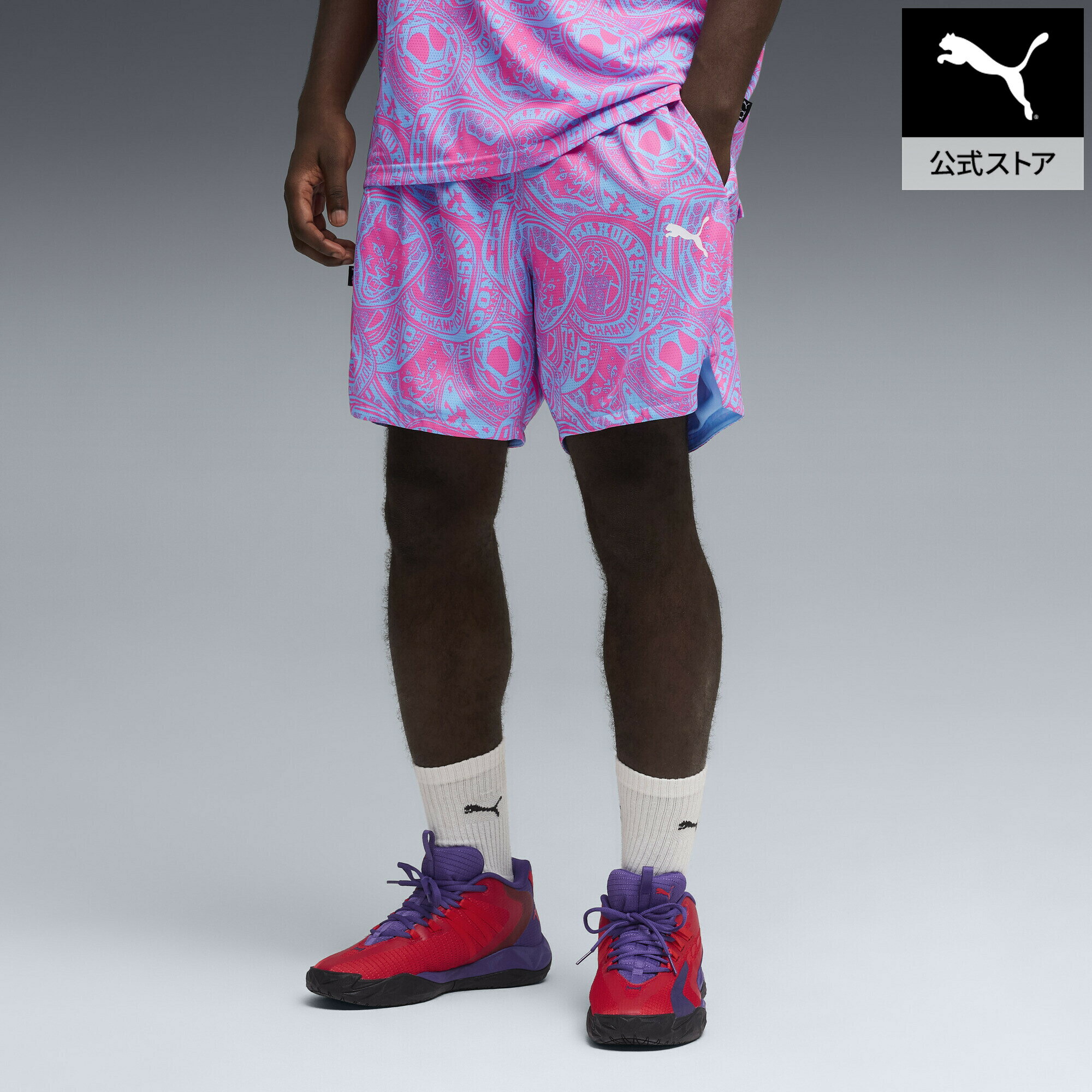 Rakuten - 『ポイント10倍 6/20 20:00〜6/26 1:59』【公式】 PUMA プーマ メンズ バスケットボール フレイグラント ファウル AOP 6インチ ショーツ 2 Flag Foul AOP 6 Shorts 2 メンズ