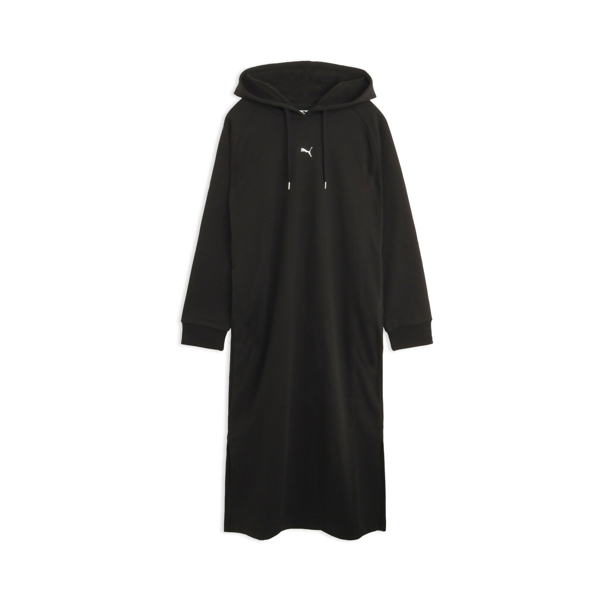 ■商品名ウィメンズ ヨガ スタジオ ロング ドレス STUDIO LONG DRESS■サイズS:バスト:104cm ゆき:79cm 後ろ丈:112cm すそ幅:104cmM:バスト:106cm ゆき:80cm 後ろ丈:115cm すそ幅:104cmL:バスト:110cm ゆき:82cm 後ろ丈:116cm すそ幅:108cmXL:バスト:116cm ゆき:82cm 後ろ丈:118cm すそ幅:114cm■商品情報商品情報ヨガ時間をもっと快適に、もっとスタイリッシュにしてくれるウィメンズ ヨガ スタジオ ロング ドレスが登場。高機能DRY CELL素材により、運動中にかいた汗を素早く吸収して放出し、ウェア内を常にドライで心地よい状態に保てるのが特徴です。さらにUPF40のUVプロテクション機能を備え、スタジオへの行き帰りや屋外での軽いエクササイズ中も、紫外線から肌を守る頼もしいデザインです。裏起毛のあたたかく柔らかな生地がリラックス感を高めつつ、ロング丈と両サイドのスリットが女性らしい縦ラインを演出。フード付きのプルオーバーシルエットに、左胸のプーマキャットロゴと実用的なスリットポケットを配し、スポーティかつ洗練されたバランスに仕上げています。特徴DRY CELL:吸水速乾の高機能素材により、運動中の衣服内はドライで快適。UV プロテクション (UPF 40)：肌を紫外線から保護します。詳細左胸にプーマキャットロゴスリットポケットロング丈フード付き両サイドにスリット■素材本体:ポリエステル57%コットン43%、リブ:コットン97%ポリウレタン3%ウィメンズ ヨガ スタジオ ロング ドレス
