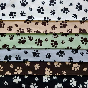 当店オリジナル♪【1mカット生地】オックス生地BIG足あと柄☆〜6color〜