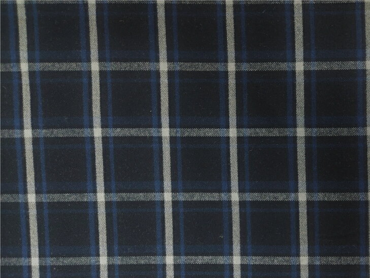 お買い得商品♪【30cm以上10cm単位カット対応】T/Rストレッチ起毛☆格子柄8835　〜 ネイビー色 〜