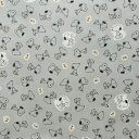【お買い得ハギレ♪50cmカット生地】シーチング生地☆PEANUTSスヌーピーライン柄/グレーG-3598-1C