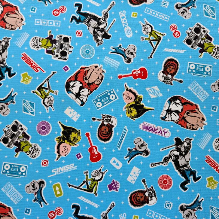 【お買い得ハギレ♪50cmカット生地】オックス生地☆SING2宇宙柄/ブルーG-4186-1B