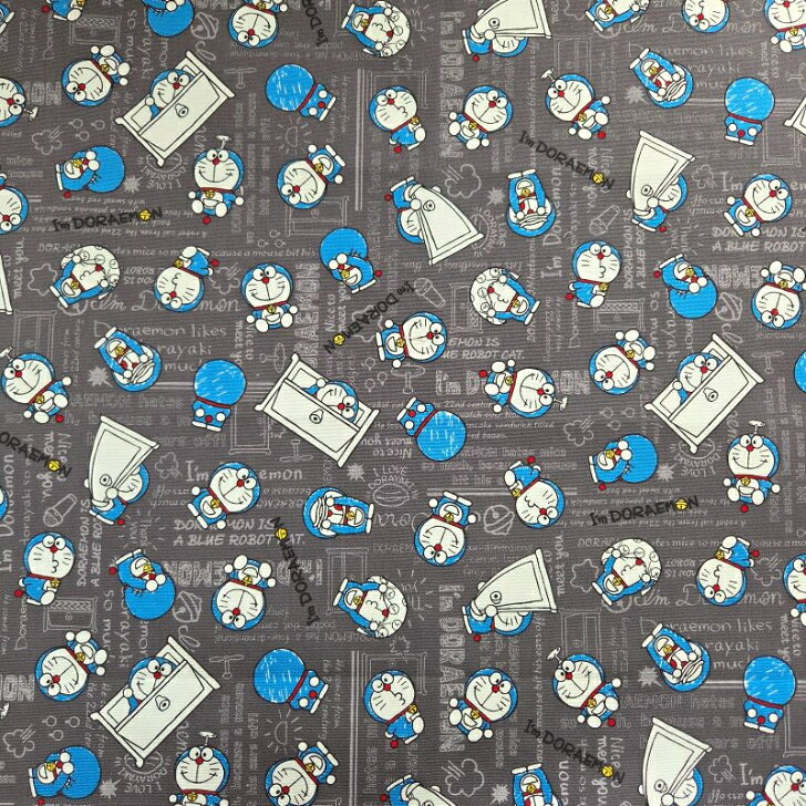 【お買い得ハギレ♪50cmカット生地】オックス生地☆ドラえもんどこでもドア柄/グレー/G-8176