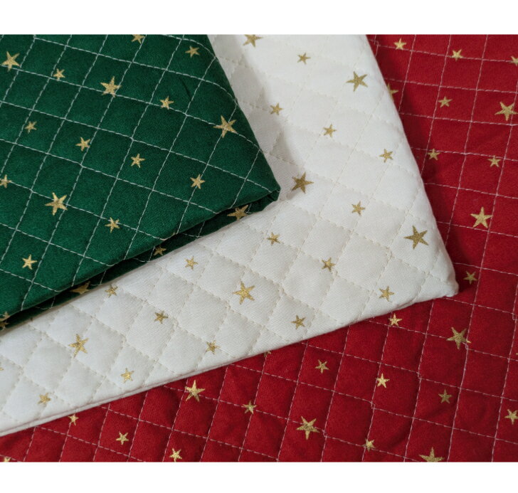 当店オリジナル♪50cmカットキルトクリスマス柄☆ゴールド星柄～3color～クリスマス靴下/キルティング/キ..