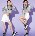 女の子 hiphop jazz スパンコール ダンス衣裳 ジャズダンス 上下3点セットアップ 子供服 ジュニア チアガール Tシャツ+ショートパンツ＋ベルト コスチューム 個性 モデルショー衣装 舞台演出服 66~170cm