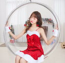 レディース クリスマス仮装 コスプレ仮装 少女 ドレス キャミソールワンピース 腕飾り フットカバー スパンコール付き ショート丈 3点セット リボン付き 可愛...