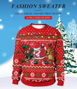 パーカー クリスマス衣裳 男女兼用 レディースメンズ トップス ミドル丈 長袖 欧米風 聖夜 コスプレ仮装 プルオーバーパーカー カップルペア 3Dプリント ク...
