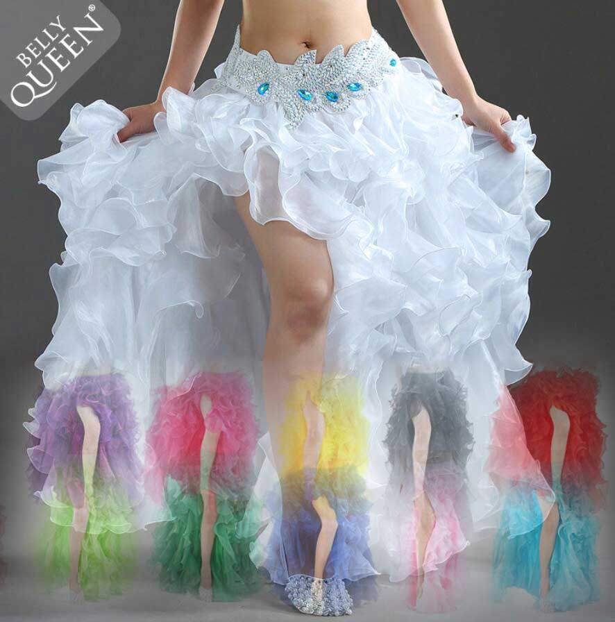 レディース ベリーダンス ダンスウェア チュールスカート ふわふわ ボトムス シフォン ロング丈 ストレッチ付き スリット ラテンダンス セクシー フラメンコ ...